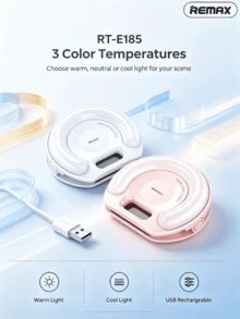 REMAX Portable Clip-On Phone Ring Light, 3 Colors 9 Levels Dimmable, Long Battery Life, Ideal For Selfies, Live Streaming, Travel, And Short Video Shooting - Multicolor - View 4
