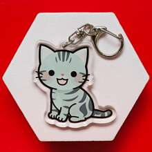 Various Cute Cartoon Cat Breeds Acrylic Keychain Series Cute Cartoon Keyring Bag, Suitcase Accessory Phone Pendant Car Ornament. - Multicolor - View 6