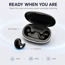 Wireless Sleep Earbuds, Designed For Side Sleepers, Mini Ultra-Thin Sleep Headphones, Comfortable Fit To Ear Canal, Lightweight In-Ear Design, Equipped With Portable Charging Case, Suitable For Sleep, Travel, Relaxation And Daily Use, Black, 150mAh Battery - View 9