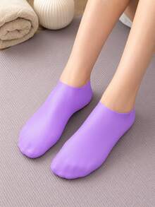 1Pair Silicone Moisturizing Foot Socks, Reusable Socks For Dry Cracked Heels, Soften Rough Skin Foot - Multicolor - View 5