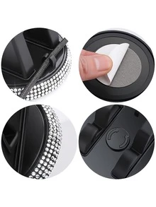 360° Rotatable Magnetic Vacuum Suction Cup Car Phone Holder Universal Type, Car Phone Holder, 360 Degree Rotation, Navigation Support Stand, Adhesive Type, Suitable For Car Interior And Home Office Universal - Dashboard Style - View 5