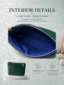 La Mer Square Makeup Bag, 18*10cm, Sold Individually, Unique Color-Blocking, Zipper Closure, Portable, Suitable For Daily Storage And Travel - La Mer Square Makeup Bag - View 8