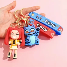 FIFA K-POP Demon Hunter Official Keychain Set, Cute Anime Character Bag Charm (Lumi, Zoe, Mila, Tiger), With Silicone Wrist Strap, Graduation Birthday Gift, Collectible Character Keychain - View 3