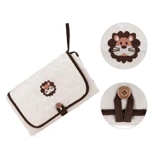 Benxoine 1 Set Baby Diaper Changing Pad With Cute Pattern Diaper Storage Bag, Portable Travel Organizer Bag, Suitable For Newborn Care - Lion - View 3