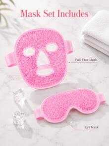 2pcs/Set Reusable Cold & Hot Gel Face Mask And Eye Mask, Cooling Ice Compress For Eye Puffiness, Dark Circles And Eye Bags, Moisturizing Relaxing Sleep Eye Mask, Suitable For All Skin Types, Travel Essential, Best Christmas Gift For Women - Multicolor - View 7
