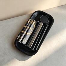 Matte Black Tray Metal Rolling Machine Portable Rolling Set, Metal Manual Rolling Machine + Storage Tube + Grinder + Rolling Paper + Tray Full Set Smoking Accessories, Smoking Hand Rolling Accessories Tool Set! Holiday Gift! Valentine's Day Gift! - View 6