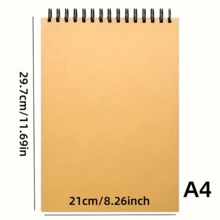 1 Paket 30 Halaman. Buku Sketsa Kulit Vintage untuk Seniman ini Cocok untuk Dewasa, Pemula, dan Seniman. Dapat Digunakan untuk Menggambar dan Menulis. - Kuning - View 5