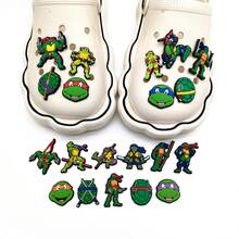 Panini Cartoon Warrior Turtle Clog Charms, Soft Rubber Removable Shoe Decor Pins, Multiple Character Designs, Hole‑Shoe DIY Decoration Accessories - Multicolor - View 1