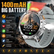 GAWSUG 1400mAh Rugged Smart Watch Military Tactical IPX8 Waterproof Bluetooth Call Flashlight Fitness Tracker Men Women Gift - View 13