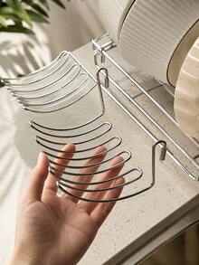 2/1pc Stainless Steel Dish Drying Rack, Stainless Steel Dishcloth Holder, Extra Wide Temporary Storage And Drying Rack, Household Cleaning Storage Rack And Basket - Multicolor - View 4