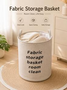 1PC Large-Capacity Foldable Fabric Laundry Basket, Dirty Clothes Storage Hamper, Essential Household Organizer Bin For Garment Sundries, Bedroom Closet Home Storage Solution, Durable Collapsible Container - Multicolor - View 8