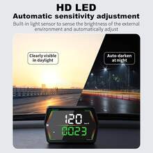 YNF Car GPS HUD Digital Speedometer, Adjustable Overspeed Alarms, Fatigue Driving Reminder, Real‑Time Speed & Odometer Readout, Plug‑And‑Play For All Vehicles - A - View 5