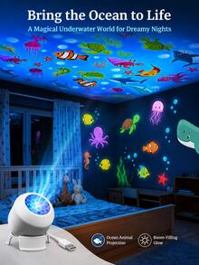 Dynamic Ocean Projection Night Light, LED Decorative Projection Lamp, 360° Rotating Table Lamp, Multi-Angle Projection Light, USB Powered, Indoor Space, Ocean Projection Light, Static/Dynamic Mode, For Bedroom, Game Room, Stage, Photography Scene Decorative Lighting, Easter, Ramadan, Birthday Gift, Halloween, Christmas Gift - Ocean Lights - View 5