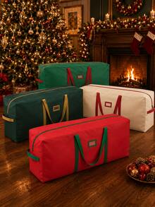 1 buah Tas Penyimpanan Pohon Natal Ekstra Besar, Tahan Air, Tahan Lama, Kotak Penyimpanan Pohon Natal Buatan yang Dapat Dilepas, Tas Penyimpanan Dekorasi Liburan Tahan Debu dan Lembap, Dengan Kantong Label, Ritsleting Ganda, dan Pegangan yang Diperkuat - MultiWarna - View 4