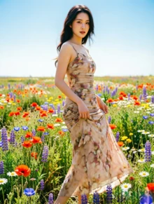 Women Midi Dresses - Multicolor 3 - View 5