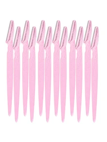 30/24/12/6/3/1pc Glitter Pink , Women's Facial Hair Shaver, Exfoliating Skin Removal Tool With Precision Protective Cap, Reusable, Suitable For Beginners Eyebrow Shaping - Multicolor - View 8