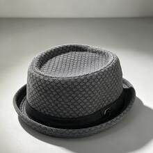 British Style Men's Jazz Hat Breathable Mesh Flat Brim Fedora Foldable Sun Hat Unisex All Season Wear - A - View 11