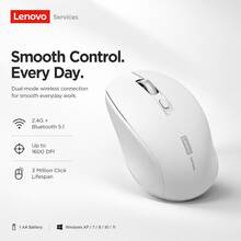 Lenovo N220 商務無線靜音滑鼠 2.4G 即插即用免驅動 人體工學曲面設計 防滑磨砂材質 高精度藍光追蹤 多裝置兼容 適用辦公室、居家、筆記本電腦、桌上型電腦 專用靜音滑鼠 - 查看 9
