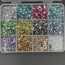12-Grid 3mm Mixed Color AB Resin Flat Back Rhinestone Jelly Diamond DIY Clothing Phone Rhinestone Set, Suitable For DIY Handmade Mother's Day Gifts, 12-Color Rhinestones Create Bright Bedroom Atmosphere, 40 Vibrant Colors - Multicolor - View 8