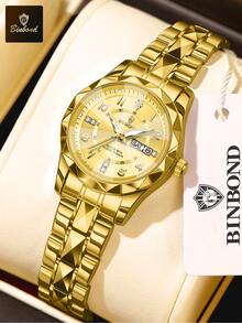 BINBOND Top Brand Fashion Women Quartz Watch Luxury Waterproof Watches Week Date Clock Sport Casual Busines Women Wristwatch - one-size - View 17
