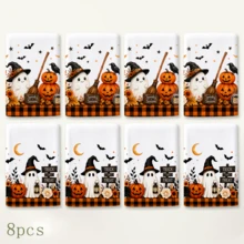 2/4/6pcs Cute Ghost Pattern Printed Kitchen Towels, Halloween, Can Be Used As Halloween Gifts, Halloween Decor, Super Soft Microfiber High Absorbent Tea Towels, Dish Cloths, Cleaning Towels, Hand Towels, Suitable For Cooking, Baking, Wiping Cleaning And Kitchen Decoration, Kitchen Accessories, Daily Essentials - Multicolor - View 12