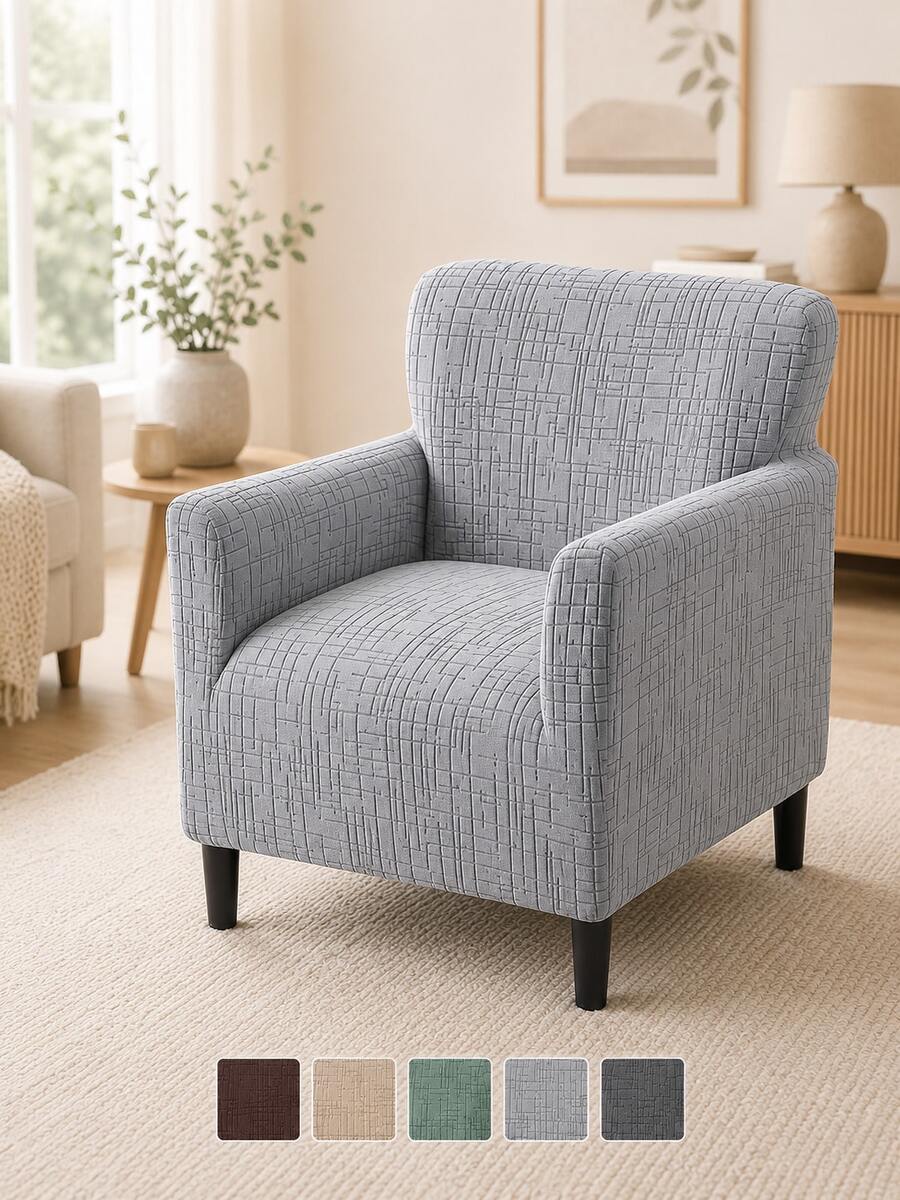 1PC Solid Color Spandex Armchair Cover Cats Dogs Chair Seat Protector Cover Living Room Single Sofa Slipcover For Home Decor - Light Grey - View 1