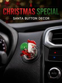 Flower Or Christmas Car Engine Start/Stop Button Cover, Cute Transparent One-Touch Start Button Decorative Cap, Dashboard Center Console Ornament, Women's Car Interior Accessory, Vehicle Decoration And Holiday Gift, 6 Styles Available - Standard - View 6