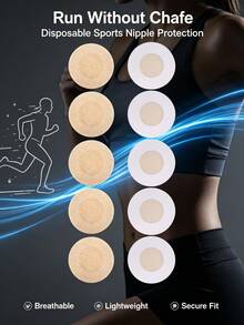 100/50 Pieces Disposable Round Nipple Pads Tape Nipple Patches Non-Woven Nipple Patches Chest Patches, Sports Chest Patches Invisible Chest Patches - Apricot - View 4