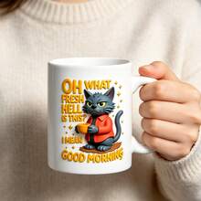 Funny Grumpy Cat Coffee Mug, Sarcastic Good Morning Quote Ceramic Cup, Novelty Gag Gift For Cat Lovers, Ideal For Juice,Milk, Coffee- Perfect Birthday And Holiday Gift For Family,Gift For Him, Funny Mug - Multicolor - View 8