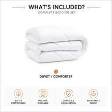 Ultra Soft Quilted Duvet – Lightweight All-Season Comforter With Diamond Stitching, Cozy Machine Washable Bedding For Bedroom, Home, Hotel & Dorm - White - View 6