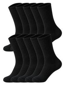 1/5/10/20 Pairs Men's Thick Comfortable Sports Socks, Ribbed Cushioned Mid-Calf Socks, Heavy-Duty Workout Fitness Training Athletic Socks, Suitable For Daily Wear - Multicolor - View 14