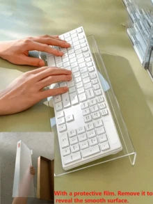 Acrylic Keyboard Stand 15 Degree Tilt Wrist Rest Design Transparent Minimalist Keyboard Desktop Extension Rack Stable Desktop Heightening Stand Suitable For Typists Employees Home Office Typing Work Adjustable Height Stand Back To School Season Back To School Season Hot-Selling Decor Christmas Halloween Best Gift For Friends - Multicolor - View 13