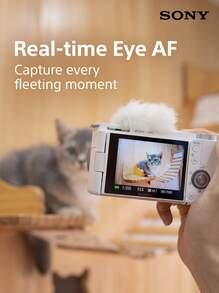Sony ZV-E10 Black Mirrorless Camera | APS-C 24.2MP | Real-Time Eye AF | 3 Skin Softening Modes | Side-Opening Touchscreen | Optimized For Vlogging And Live Streaming - View 8
