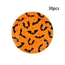 10pcs/30pcs/50pcs Halloween Orange And Black Bat Paper Plate, 7/9 Inch, Decorated With Orange And Black Bat Pattern, Disposable Paper Plate, Suitable For Halloween Parties, Day Of The Dead, Birthday And Holiday Table Decorations. - View 13