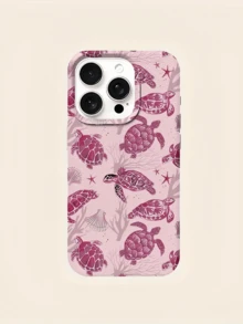 1件 粉色霧感海龜個性化極簡全包覆 TPU 防震手機殼，適用於 Apple 18 17 16 15 14 13 12 11 Pro Max 保護殼 Air - 彩色 - 查看 5