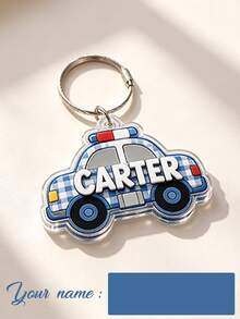 3D Acrylic Keychain Back To School Gift Boys Custom Name Truck Backpack Tag Personalized Vehicle Charm Kids Bag Accessory - Multicolor - View 17