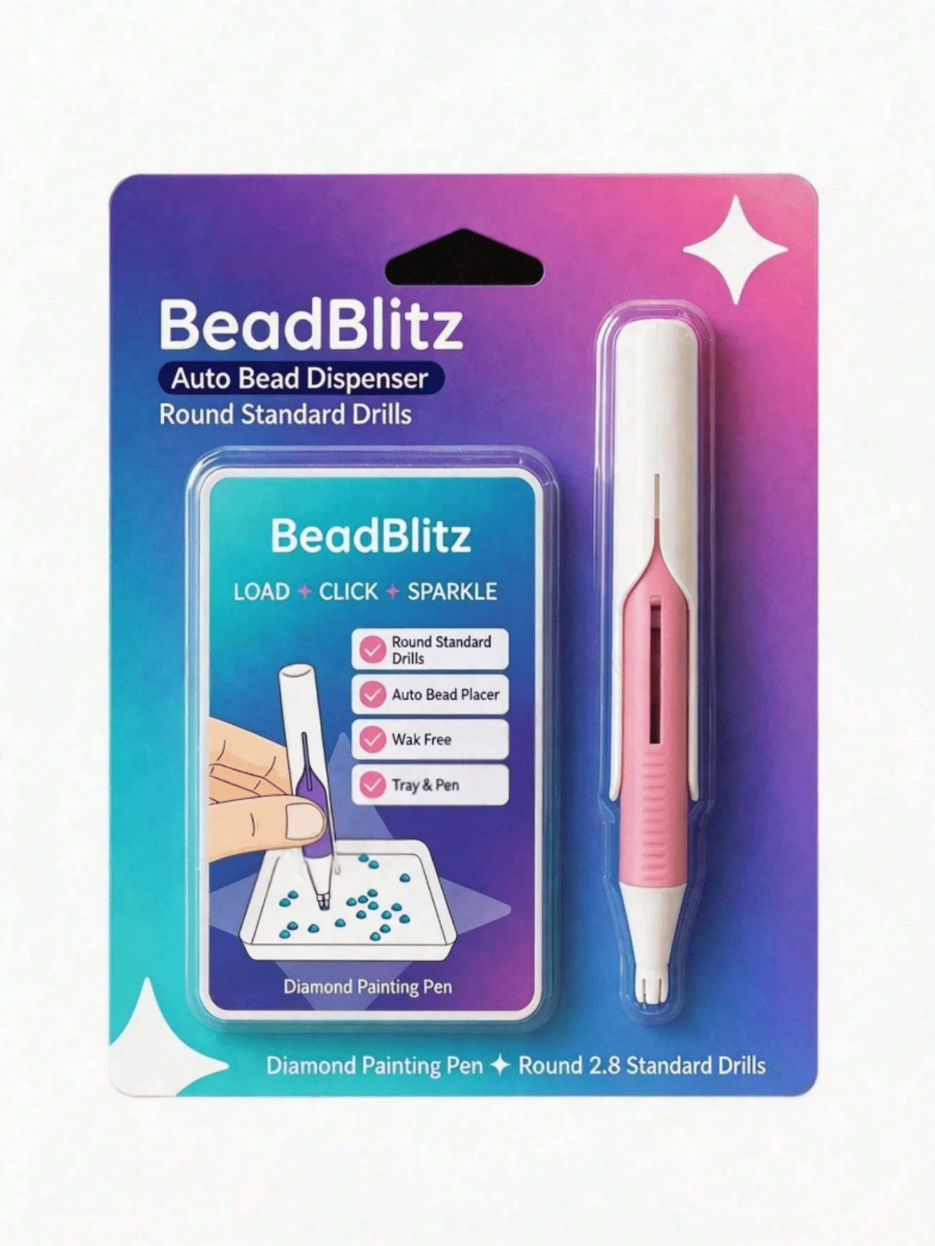 1 Set Diamond Painting Accessories Pen, Automatic Bead Dispenser, No Glue/Wax Needed, Easy One-Handed Operation, Suitable For Beginners And Professionals, Smooth Bead Flow And Anti-Clogging, Great Gift For Diamond Painting Enthusiasts - Multiple Styles - View 1