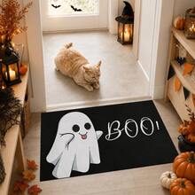 1/2pcs Halloween Ghost Pattern, Vintage Diatomaceous Earth Bath Mat, Super Absorbent, Non-Slip, Perfect For Bathroom, Kitchen And Dining Room, Quick Drying, Machine Washable, Ideal Home Decor And Bathroom Mat Gift. - Multicolor - View 4