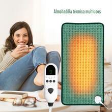 Noches frías solucionadas! Manta eléctrica ecológica inteligente con control de temperatura ajustable. Modo calor alto para máxima calidez, diseño multifuncional para el hogar. Mantente abrigado y súper cómodo en casa este invierno - Verde - Ver 2