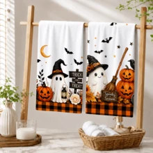 2/4/6pcs Cute Ghost Pattern Printed Kitchen Towels, Halloween, Can Be Used As Halloween Gifts, Halloween Decor, Super Soft Microfiber High Absorbent Tea Towels, Dish Cloths, Cleaning Towels, Hand Towels, Suitable For Cooking, Baking, Wiping Cleaning And Kitchen Decoration, Kitchen Accessories, Daily Essentials - Multicolor - View 6