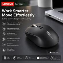 Lenovo N220 商務無線靜音滑鼠 2.4G 即插即用免驅動 人體工學曲面設計 防滑磨砂材質 高精度藍光追蹤 多裝置兼容 適用辦公室、居家、筆記本電腦、桌上型電腦 專用靜音滑鼠 - 查看 11