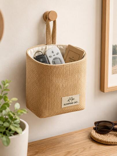 Bohemian Style Woven Storage Bag, Hanging Storage Basket Bedside Hanging Basket, Bedroom Decor, Home Decor Underwear And Miscellaneous Items Storage Bin, Suitable For Bedroom, Kitchen, Living Room Desktop Organization And Storage, Home Decor Essential