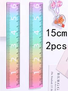 Gradient Rainbow Ruler, Rainbow Color Acrylic Plastic Straight Ruler, Precise Measuring Tool, Suitable For Students, Teachers, Office Workers, Large Number Display Clear, Perfect For Precise Drawing And Measuring In Schools And Offices, Back To School Essential, Gift For Teachers And Students - Multicolor - View 12