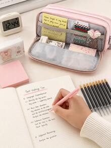 16pcs Stationery Set, Includes Large Pencil Case, 5 Retractable Ballpoint Pens And 10 Refills, Multi-Compartment Pencil Case, Smooth Writing, Back To School Essential, Suitable For Students, Classroom, University And Office Supplies - Multiple Styles - View 2