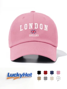 1pc Unisex Vintage Baseball Cap - "London England" And Union Jack Design, Soft Adjustable Hat, Perfect For UK Travel Souvenir And Gift - LONDON - View 10