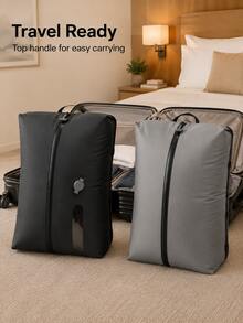 Business Trip Travel Clothing Vacuum Compression Storage Bags, Space-Saving Suitcase Organizer, Reusable Zipper Vacuum Storage Bags, Perfect For Use With Suitcases And Backpacks - Multicolor - View 6
