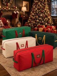 1 buah Tas Penyimpanan Pohon Natal Ekstra Besar, Tahan Air, Tahan Lama, Kotak Penyimpanan Pohon Natal Buatan yang Dapat Dilepas, Tas Penyimpanan Dekorasi Liburan Tahan Debu dan Lembap, Dengan Kantong Label, Ritsleting Ganda, dan Pegangan yang Diperkuat - MultiWarna - View 2