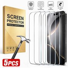 CASECOPS 5片裝高定義鋼化玻璃全螢幕保護貼，適用於 iPhone 18Pro Max/18 Pro/18/17 Pro Max/17 Pro/17/17E/16 Pro Max/16 Pro/16/15 Pro Max/15 Pro/14 Pro/14 6.1"、13/13 Pro 6.1"/12/11/XS MAX/XR 系列，表面光滑，高透明率，維持全螢幕觸控靈敏度與 Face ID 辨識率 - 5片 - 查看 31