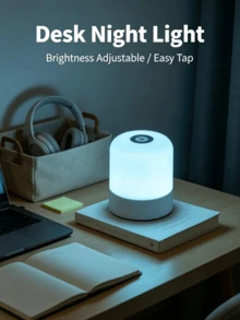 Bedside Touch Night Light, Eye-Caring Anti-Blue Light LED, RGB Multi-Color With Remote Control, 3-In-1 White, USB-C Powered & Rechargeable, Aesthetic Room Decor, Home Accent Lighting, Dreamy Festival Ambient Lamp, Ideal Holiday Gift - Touch Night Light - View 4