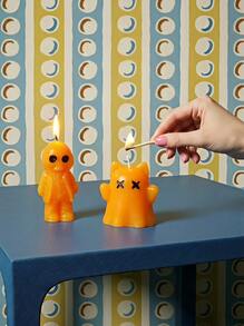 Joivida Ensemble de 4 bougies parfumées en forme de fantôme sanglant effrayant, bougie d'aromathérapie de personnage de dessin animé gothique cool, ornement de bureau, décoration de maison pour Halloween, cadeau de fête - Fantôme étrange - Voir 10